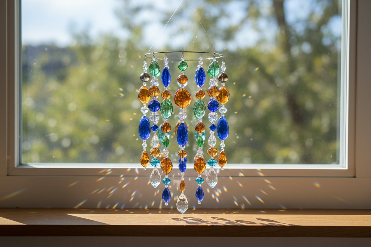 Handcrafted glass bead suncatcher